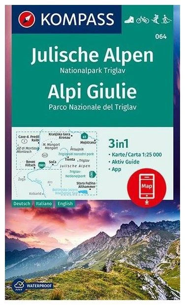 Kompass Carte Randonnée 064 Julische Les Alpes, Parc National Triglav 3 Kompass Carte Randonnée 064 Julische Les Alpes, Parc National Triglav