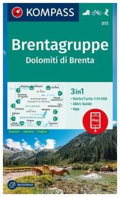 Kompass Carte Randonnée 073 Brentagruppe, Dolomiti DO Brenta