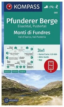 Kompass Carte Randonnée 081 Pfunderer Berge