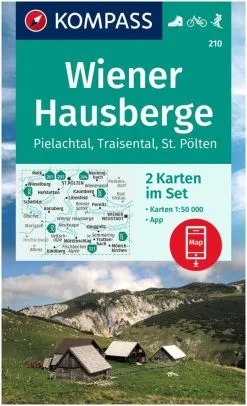 Kompass Carte Randonnée 210 Wiener Hausberge, Pielachtal, Traisental