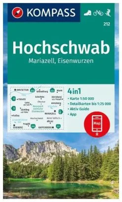 Kompass Carte Randonnée 212 Hochschwab, Mariazell, Eisenwurzen