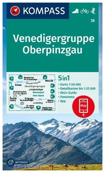 Kompass Carte Randonnée 38 Venedigergruppe-Oberpinzgau 3 Kompass Carte Randonnée 38 Venedigergruppe-Oberpinzgau