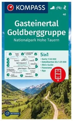 Kompass Carte Randonnée 40 Gasteiner Tal, Goldberggruppe