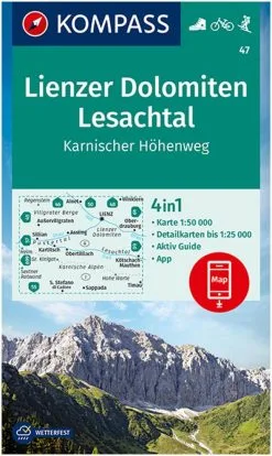 Kompass Carte Randonnée 47 Lienzer Dolomites, Lesachtal