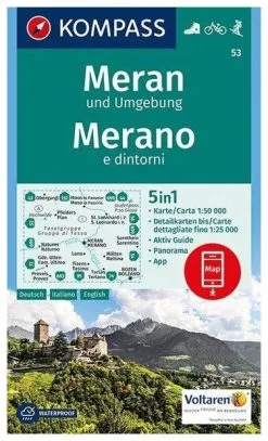 Kompass Carte Randonnée 53 Meran En Environs, Merano