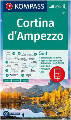 Kompass Carte Randonnée 55 Cortina D'Ampezzo