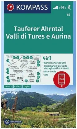 Kompass Carte Randonnée 82 Tauferer Ahrntal / Valle DO Tures E Aurina